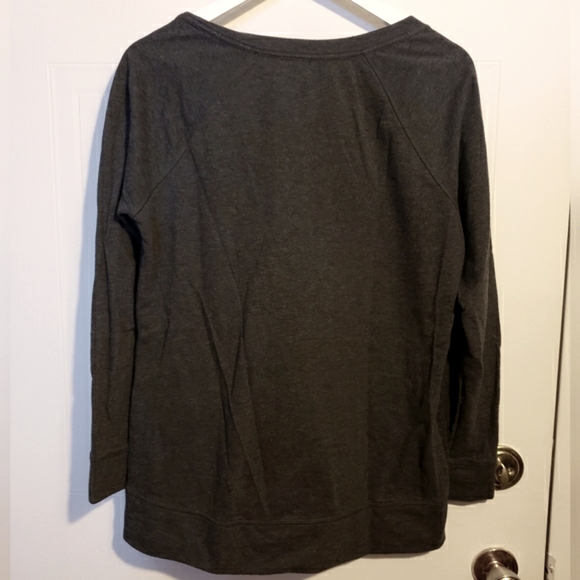 Danskin Charcoal Grey  Sweater Crew Neck Long Sleeve Side Pockets Woman Med NWOT - Picture 2 of 10
